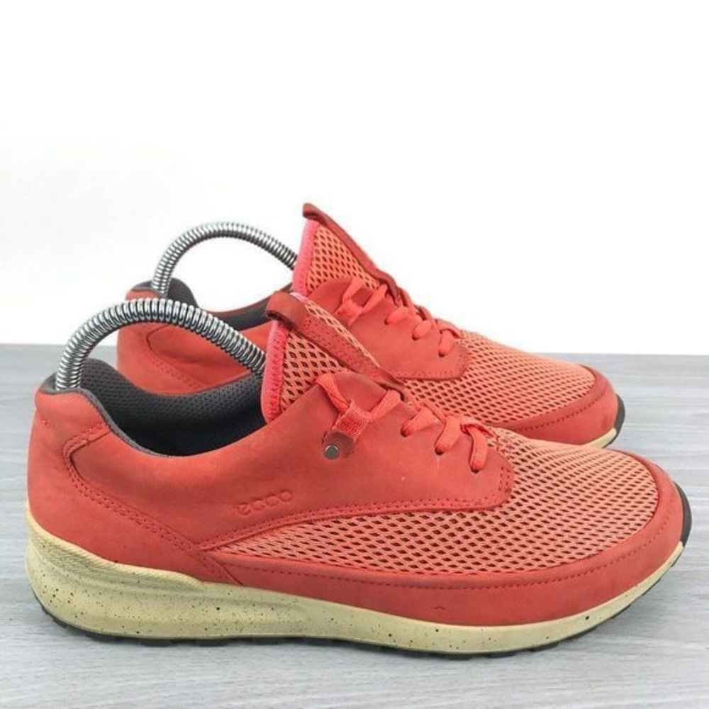 Ecco comfort Sneakers Coral Blush Suede Hiking Low top Shoes Womens Size 9 -EU4